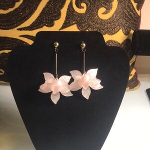 Pink Plumeria Flower Earrings Jewelry